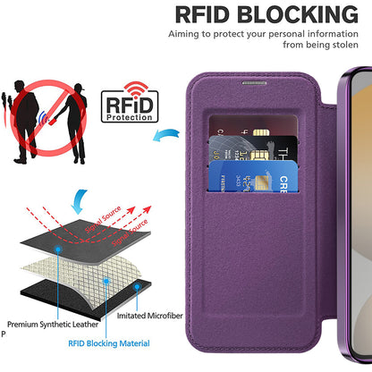 Coque MagSafe pour Samsung Galaxy S23 FE S711, Techsuit, SmartMag Book, Violet