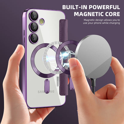 Coque MagSafe pour Samsung Galaxy S23 FE S711, Techsuit, SmartMag Book, Violet