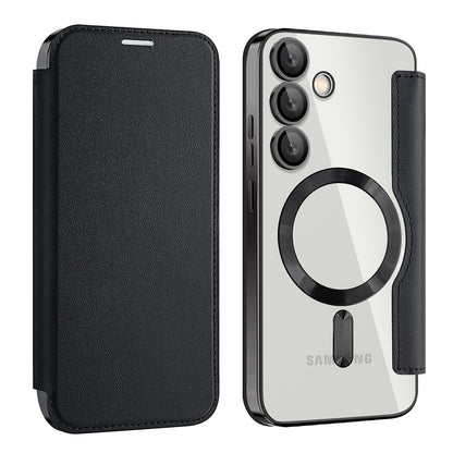 Coque MagSafe pour Samsung Galaxy S23 FE S711, Techsuit, SmartMag Book, Noire