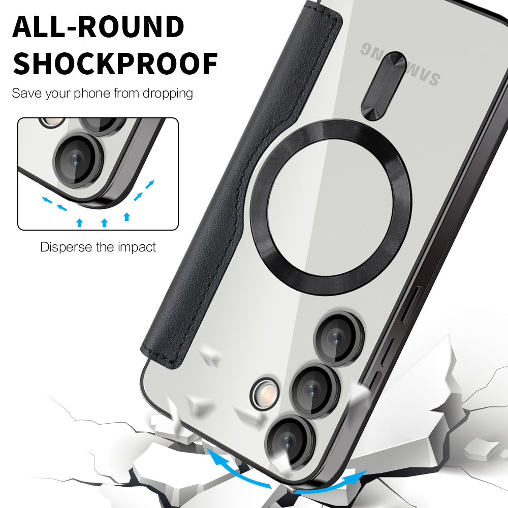 Coque MagSafe pour Samsung Galaxy S23 FE S711, Techsuit, SmartMag Book, Noire