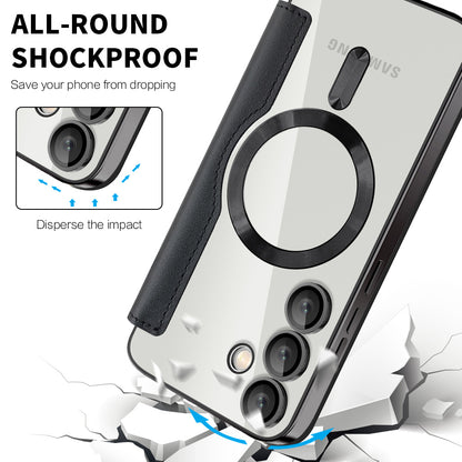 Coque MagSafe pour Samsung Galaxy S23 FE S711, Techsuit, SmartMag Book, Noire