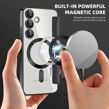 Coque MagSafe pour Samsung Galaxy S23 FE S711, Techsuit, SmartMag Book, Noire