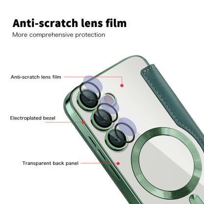 Coque MagSafe pour Samsung Galaxy S23 FE S711, Techsuit, SmartMag Book, Vert