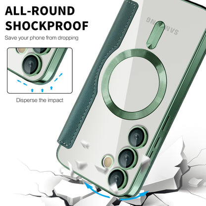 Coque MagSafe pour Samsung Galaxy S23 FE S711, Techsuit, SmartMag Book, Vert