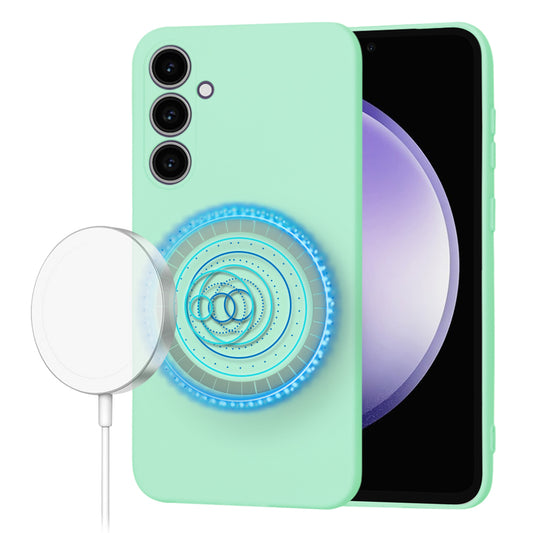 Coque MagSafe pour Samsung Galaxy S23 FE S711, Techsuit, SoftFlex, Vert Clair