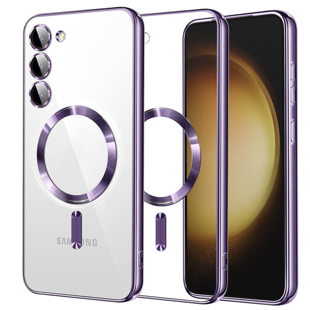 Coque MagSafe pour Samsung Galaxy S23+ S916, Techsuit, Luxury Crystal, Violet Clair