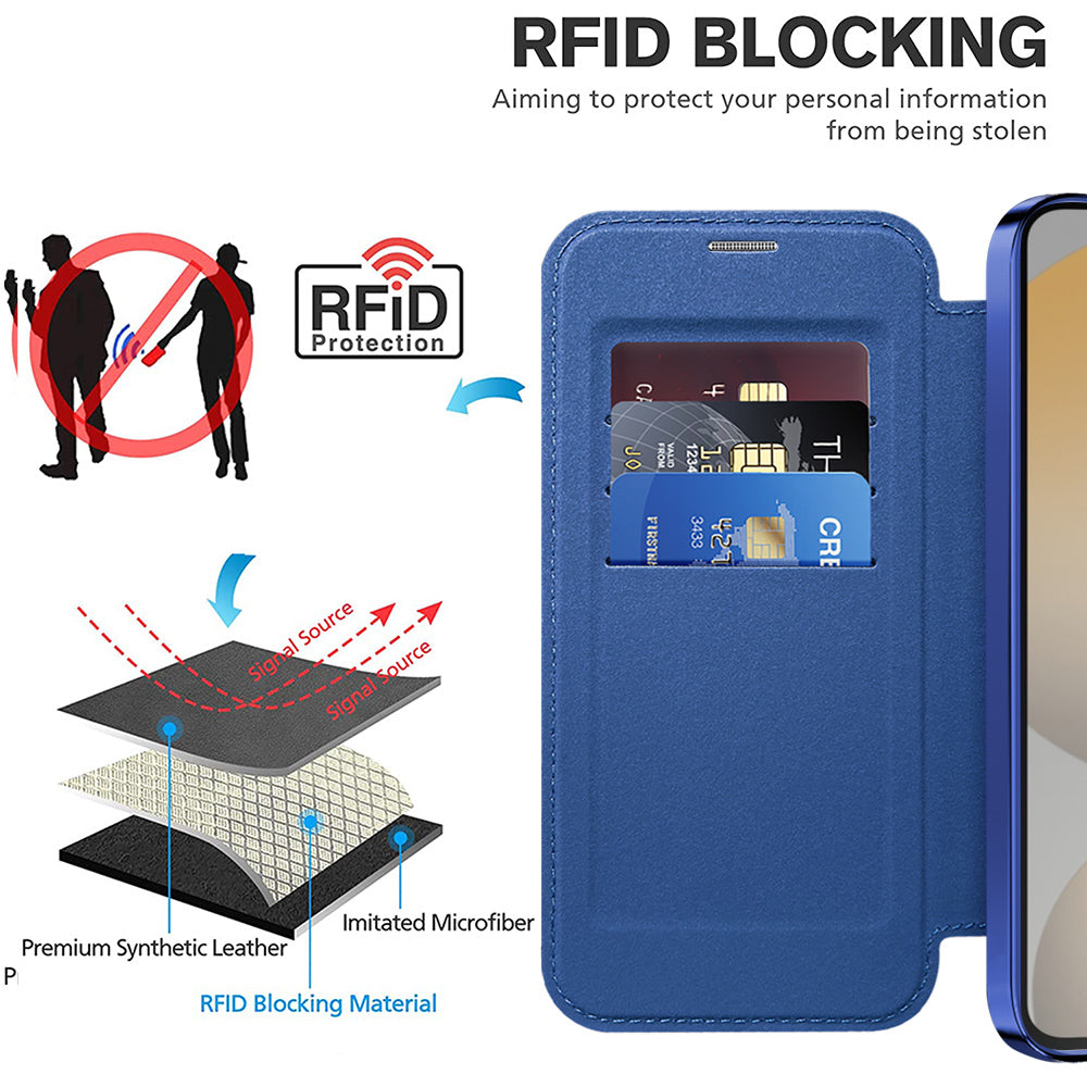 Coque MagSafe pour Samsung Galaxy S23+ S916, Techsuit, SmartMag Book, Bleue