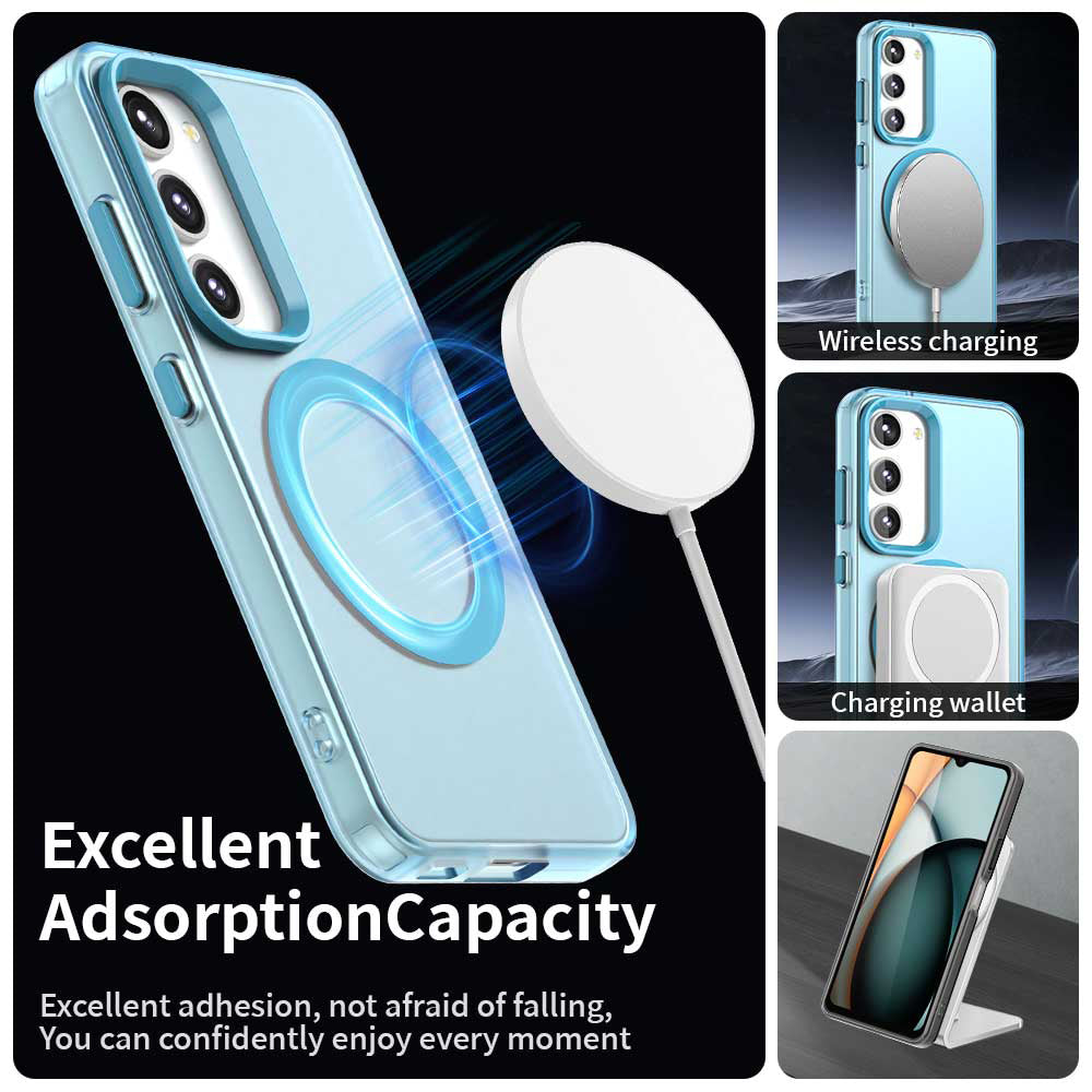 Coque MagSafe pour Samsung Galaxy S23 S911, Techsuit, CandyCase, Bleue