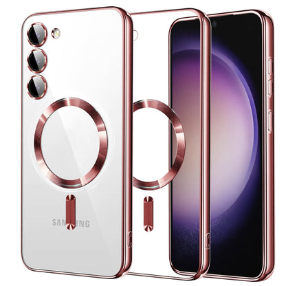 Coque MagSafe pour Samsung Galaxy S23 S911, Techsuit, Luxury Crystal, Rose
