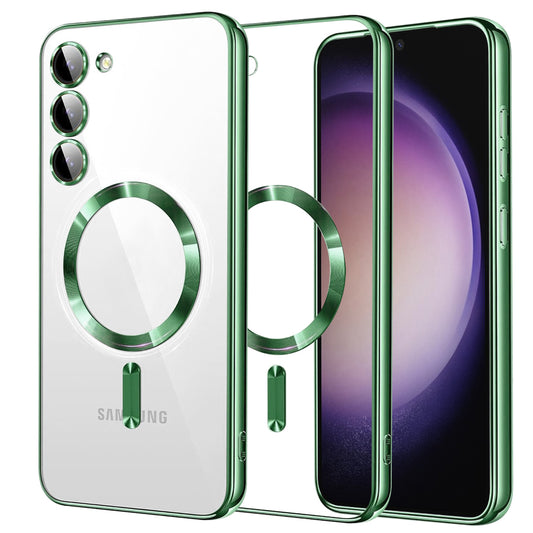 Coque MagSafe pour Samsung Galaxy S23 S911, Techsuit, Luxury Crystal, Vert Clair