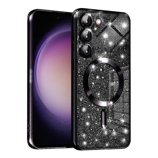 MagSafe Case for Samsung Galaxy S23 S911, Techsuit, Luxury Glitter, Black
