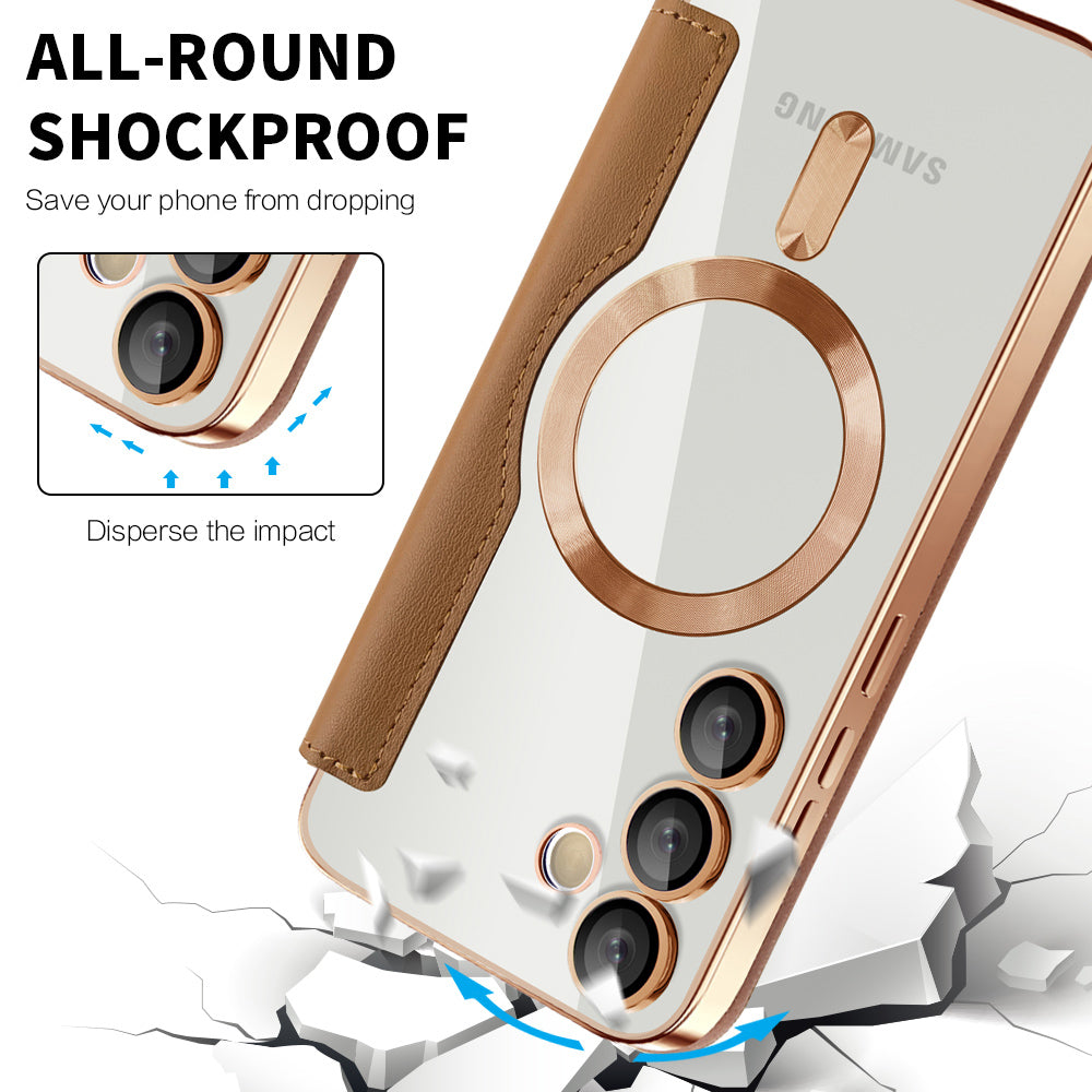 MagSafe Case for Samsung Galaxy S23 S911, Techsuit, SmartMag Book, Brown