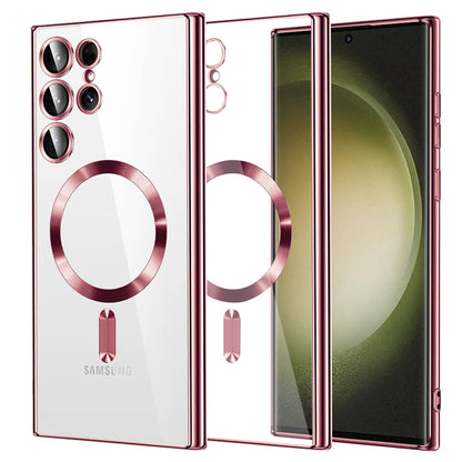 Coque MagSafe pour Samsung Galaxy S23 Ultra S918, Techsuit, Luxury Crystal, Rose