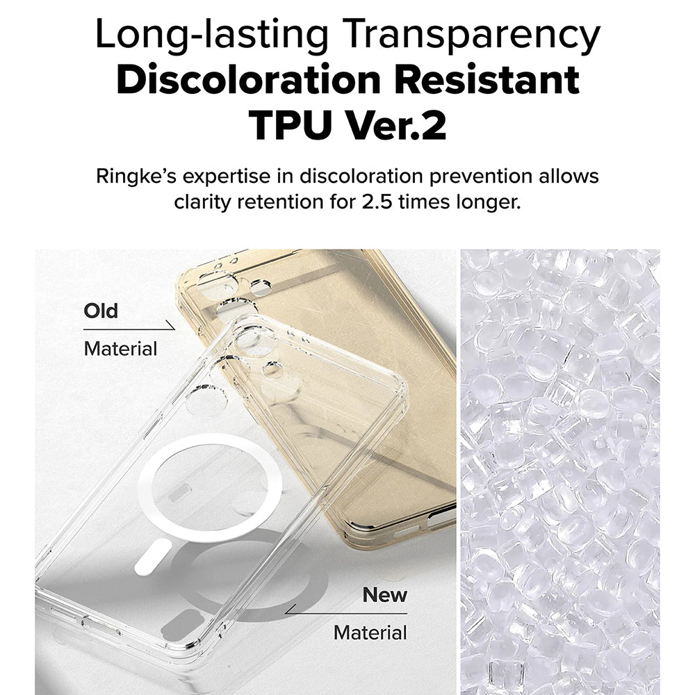 Coque MagSafe pour Samsung Galaxy S24 FE S721, Ringke, Fusion, Transparente