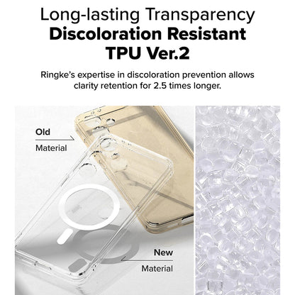 Coque MagSafe pour Samsung Galaxy S24 FE S721, Ringke, Fusion, Transparente
