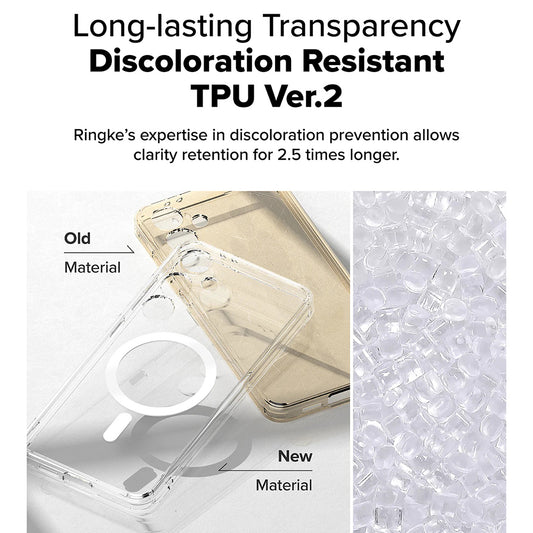Coque MagSafe pour Samsung Galaxy S24 FE S721, Ringke, Fusion, Transparente