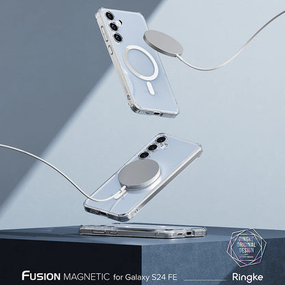 Coque MagSafe pour Samsung Galaxy S24 FE S721, Ringke, Fusion, Transparente