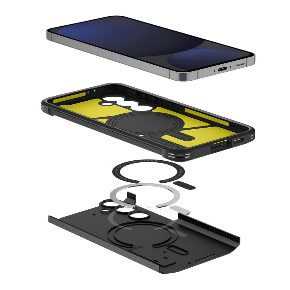 Coque MagSafe pour Samsung Galaxy S24 FE S721, Spigen, Tough Armor, Noire ACS08625