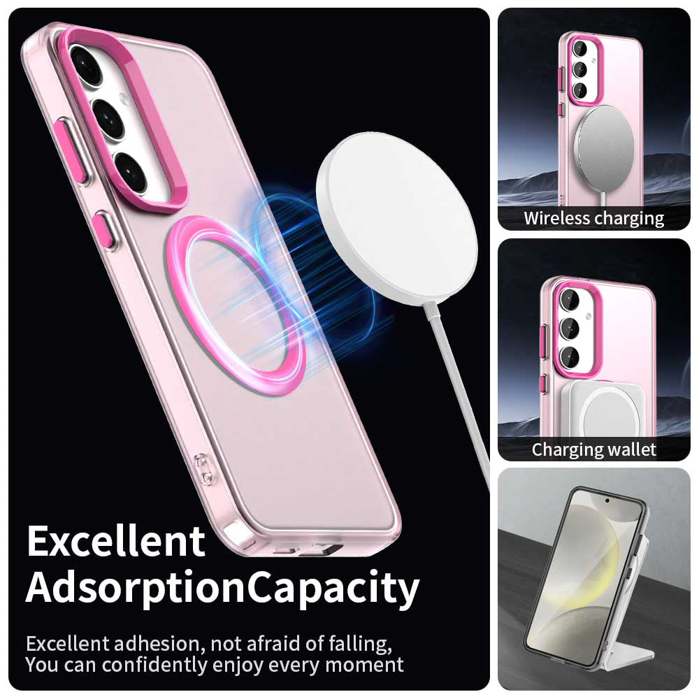 Coque MagSafe pour Samsung Galaxy S24 FE S721, Techsuit, CandyCase, Rose