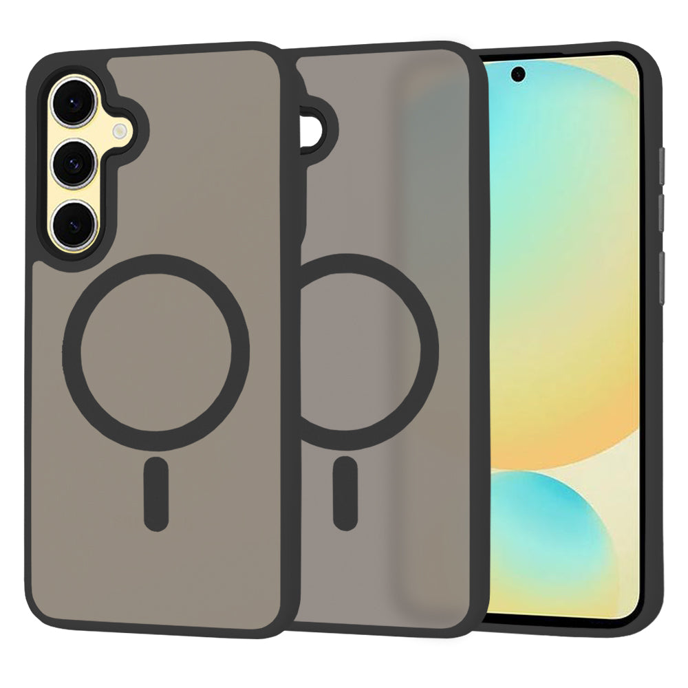 Housse MagSafe pour Samsung Galaxy S24 FE S721, Techsuit, HaloFrost, Noire