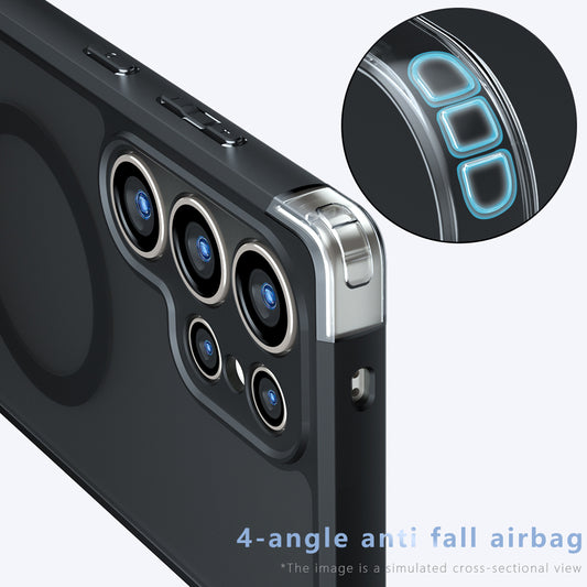Coque MagSafe pour Samsung Galaxy S24 FE S721, Techsuit, PureFrost, Noire