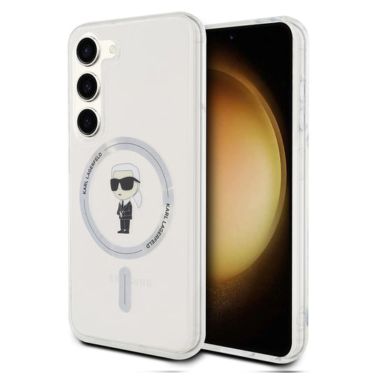 Housse MagSafe pour Samsung Galaxy S24 S921, Karl Lagerfeld, IML Ikonik Karl, Transparente