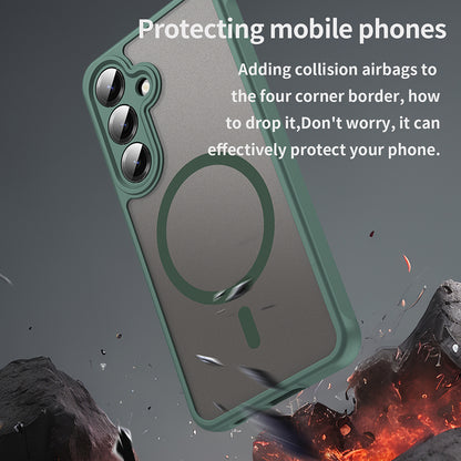 Coque MagSafe pour Samsung Galaxy S24 S921, Techsuit, HaloFrost II, Vert