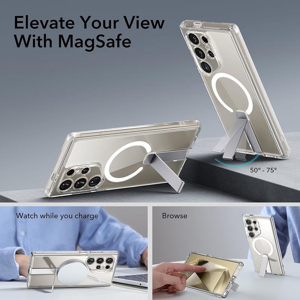 Coque MagSafe pour Samsung Galaxy S24 Ultra S928, ESR, Boost Flickstand, Transparente