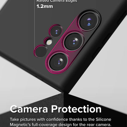 Coque MagSafe pour Samsung Galaxy S24 Ultra S928, Ringke, Silicone, Crème