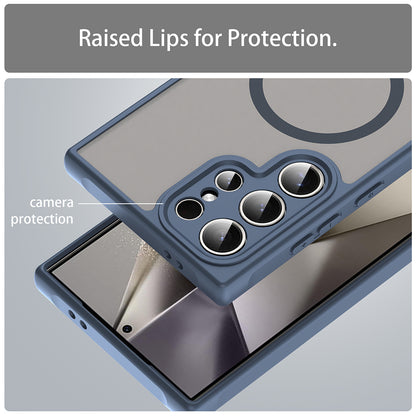 MagSafe Case for Samsung Galaxy S24 Ultra S928, Techsuit, HaloFrost II, Navy Blue