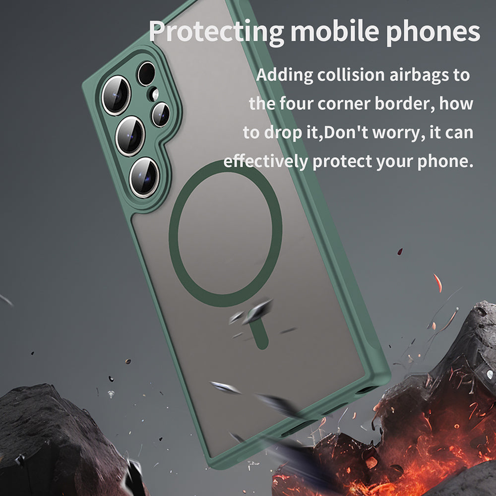 MagSafe Case for Samsung Galaxy S24 Ultra S928, Techsuit, HaloFrost II, Green