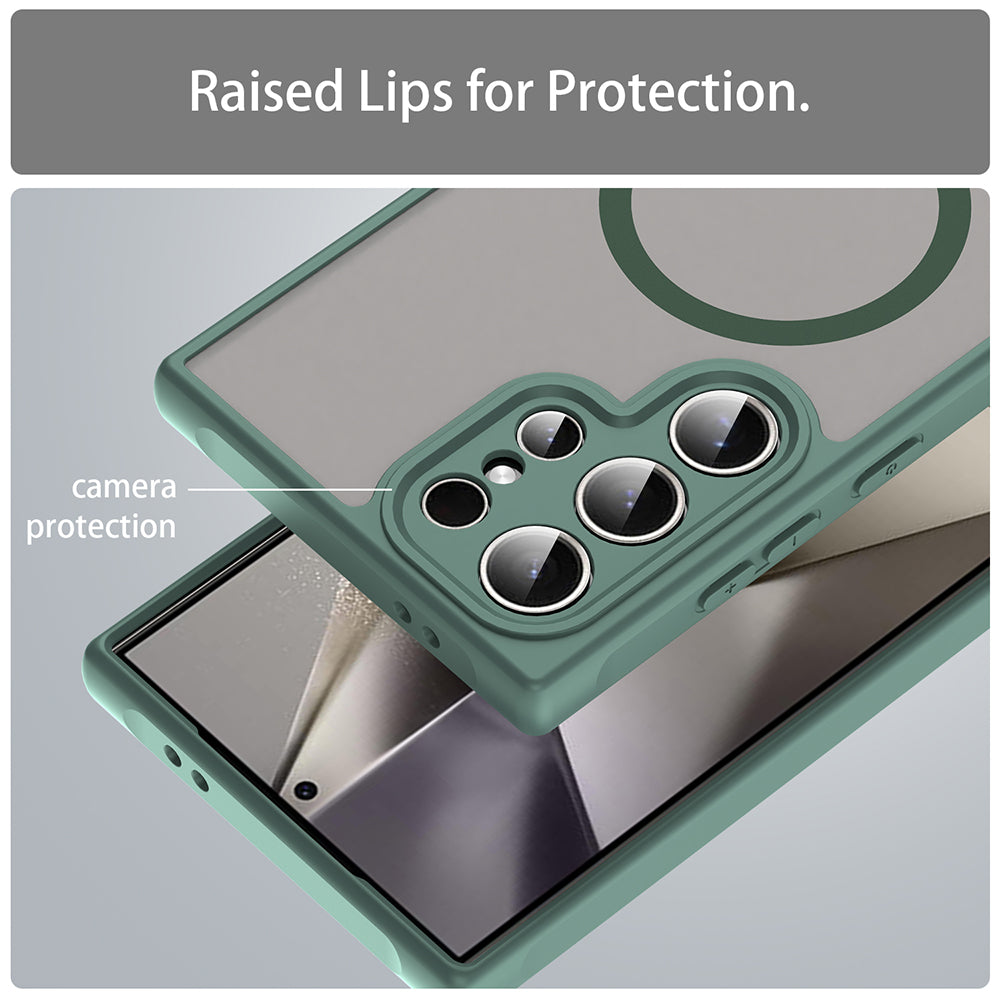 MagSafe Case for Samsung Galaxy S24 Ultra S928, Techsuit, HaloFrost II, Green