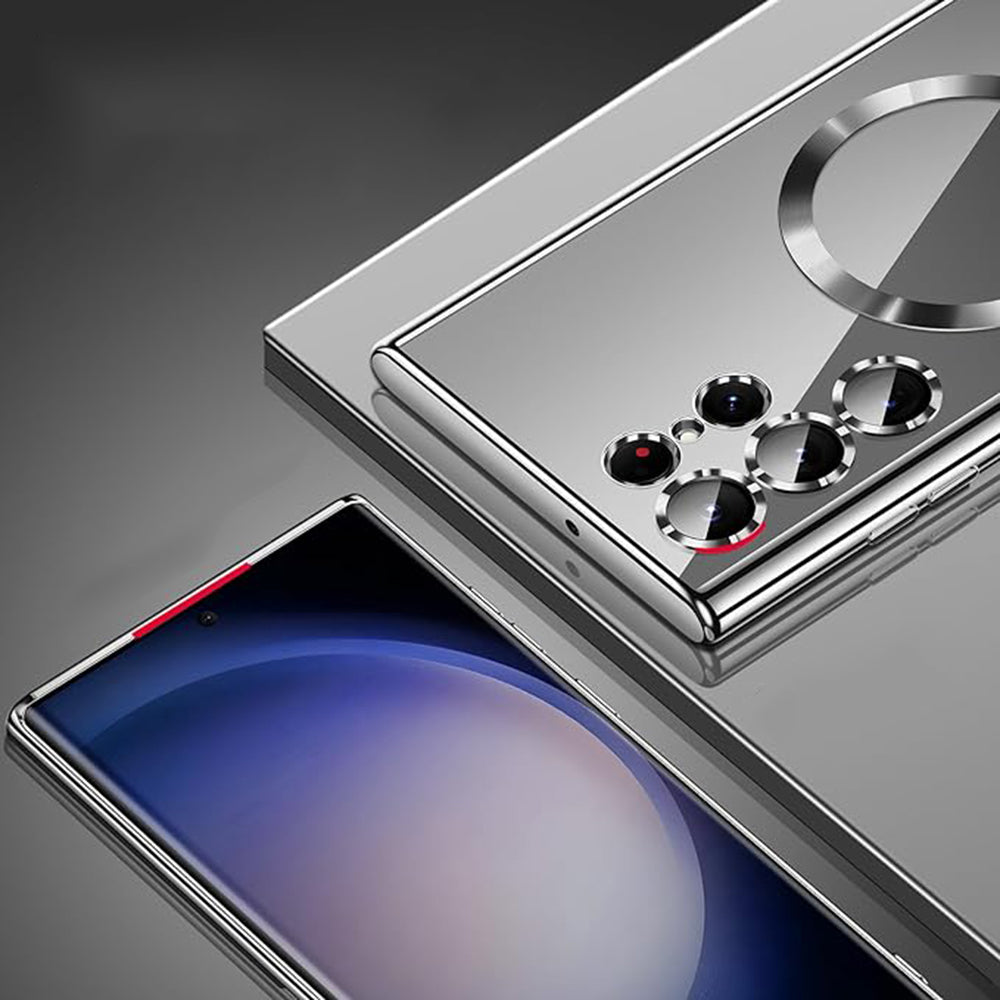Coque MagSafe pour Samsung Galaxy S24 Ultra S928, Techsuit, Luxury Crystal, Dorée