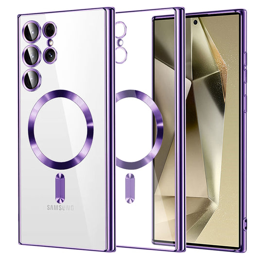 Coque MagSafe pour Samsung Galaxy S24 Ultra S928, Techsuit, Luxury Crystal, Violet Clair