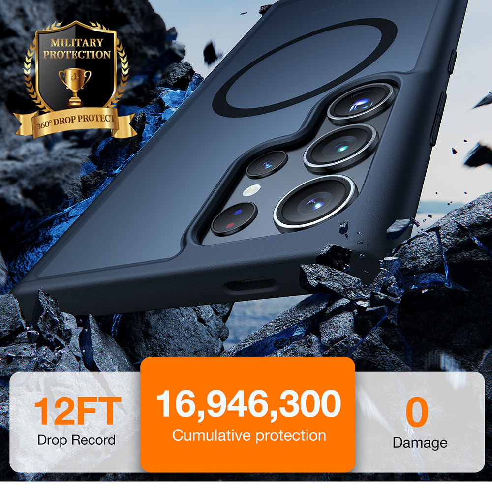 Coque MagSafe pour Samsung Galaxy S24 Ultra S928, Torras, Guardian, Noire