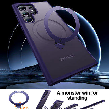 Coque MagSafe pour Samsung Galaxy S24 Ultra S928, Torras, Ostand Spin, Violet