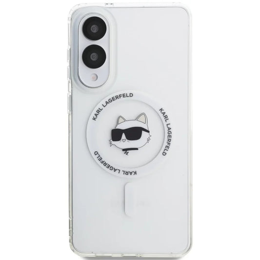 Coque MagSafe pour Samsung Galaxy S25 Edge S937, Karl Lagerfeld, IML Choupette's Head, Blanche