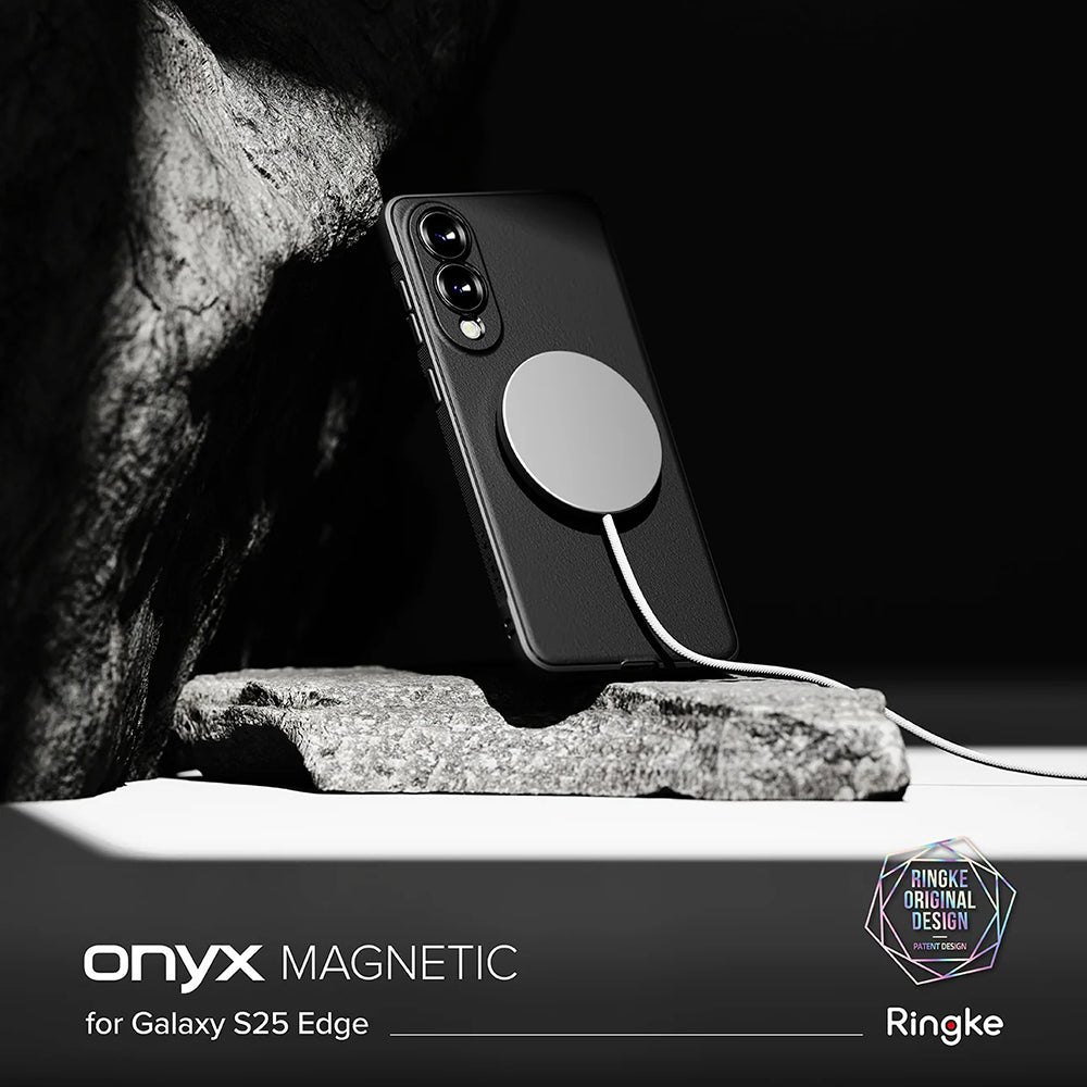 Coque MagSafe pour Samsung Galaxy S25 Edge S937, Ringke, Onyx, Noire