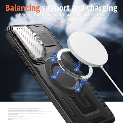 Coque MagSafe pour Samsung Galaxy S25 Edge S937, Techsuit, CamVault, Noire