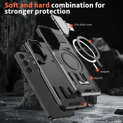 Coque MagSafe pour Samsung Galaxy S25 Edge S937, Techsuit, CamVault, Noire