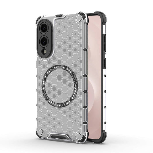 Coque MagSafe pour Samsung Galaxy S25 Edge S937, Techsuit, HoneyComb Shield, Blanche
