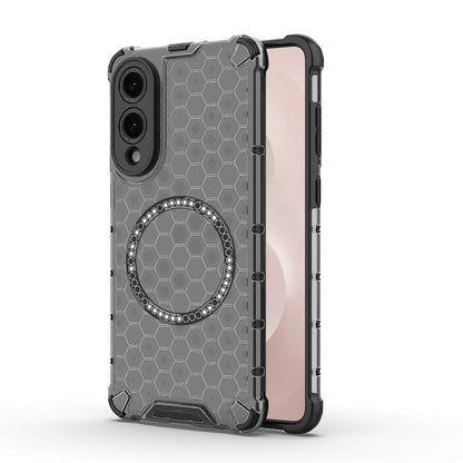 Coque MagSafe pour Samsung Galaxy S25 Edge S937, Techsuit, HoneyComb Shield, Noire