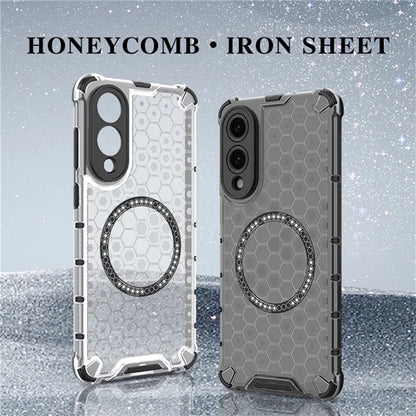 Coque MagSafe pour Samsung Galaxy S25 Edge S937, Techsuit, HoneyComb Shield, Noire