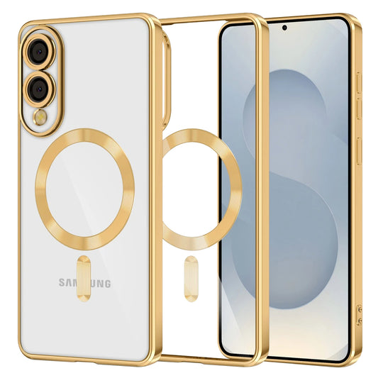 Coque MagSafe pour Samsung Galaxy S25 Edge S937, Techsuit, Luxury Crystal, Dorée