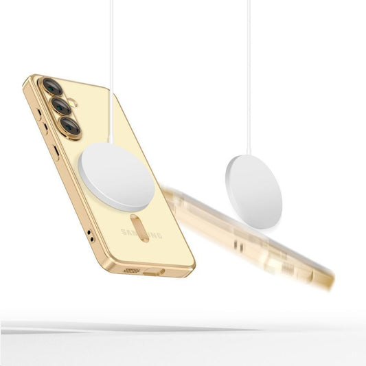Coque MagSafe pour Samsung Galaxy S25 Edge S937, Techsuit, Luxury Crystal, Dorée