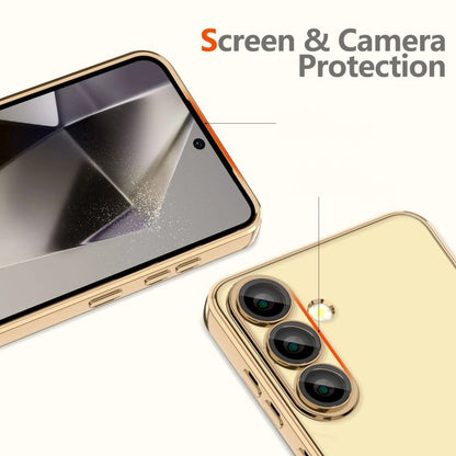 Coque MagSafe pour Samsung Galaxy S25 Edge S937, Techsuit, Luxury Crystal, Dorée