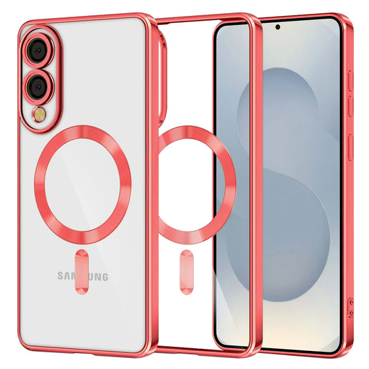 Coque MagSafe pour Samsung Galaxy S25 Edge S937, Techsuit, Luxury Crystal, Rouge