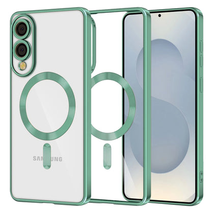 Coque MagSafe pour Samsung Galaxy S25 Edge S937, Techsuit, Luxury Crystal, Vert Clair