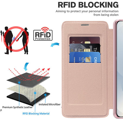Coque MagSafe pour Samsung Galaxy S25 Edge S937, Techsuit, SmartMag Book, Rose