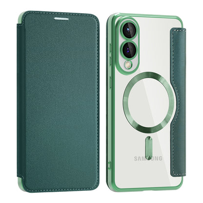 Coque MagSafe pour Samsung Galaxy S25 Edge S937, Techsuit, SmartMag Book, Vert
